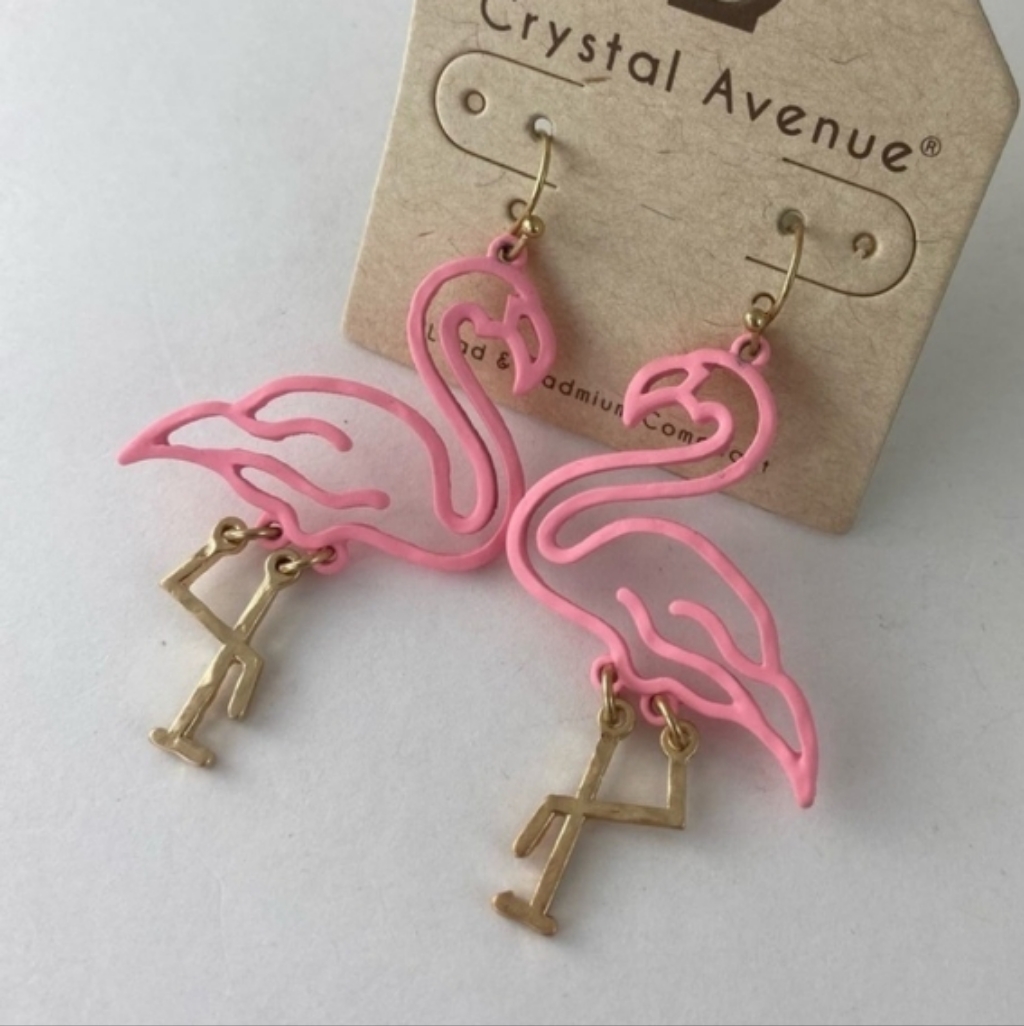 Crystal Avenue Flamingo Pink Earrings